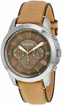 Horlogeband Fossil FS5209 Leder Beige 22mm